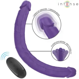 INTENSE - Gunter Dildo Doble Vibrador 40 cm Morado con Control Remoto