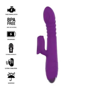 INTENSE - Iggy Vibrador Multifunción Recargable Up & Down con Estimulador de Clítoris Morado