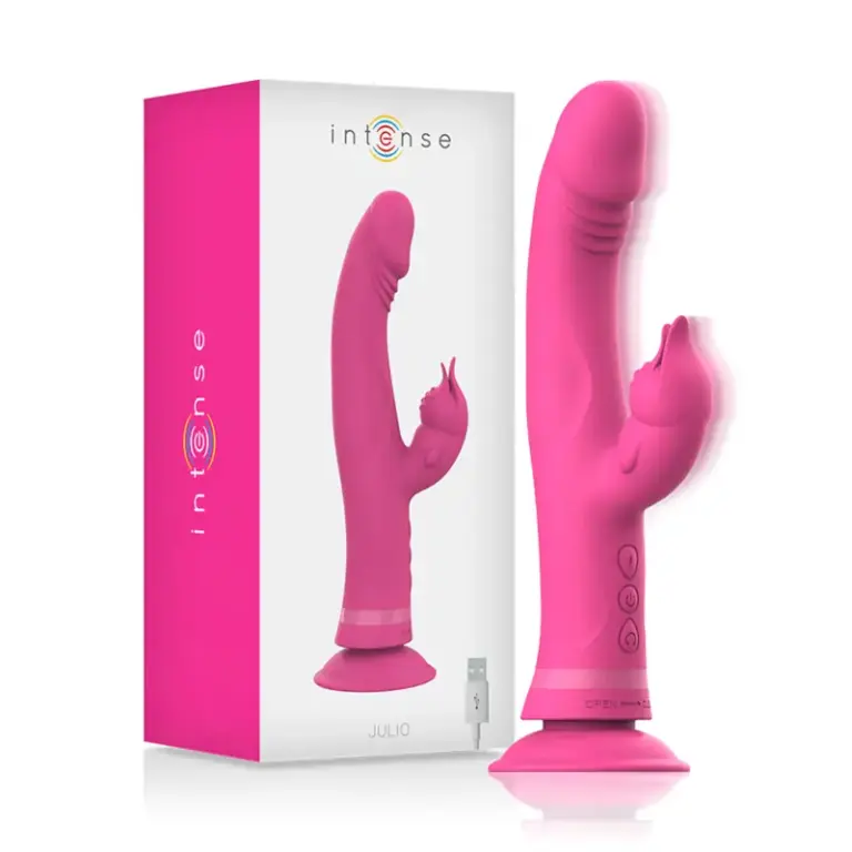 Intense - Vibrador Rabbit de Silicona Rosa con Potente Estimulación