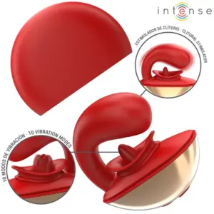 INTENSE - Mariah Vibrador & Estimulador en Forma de U Rojo con 10 Vibraciones