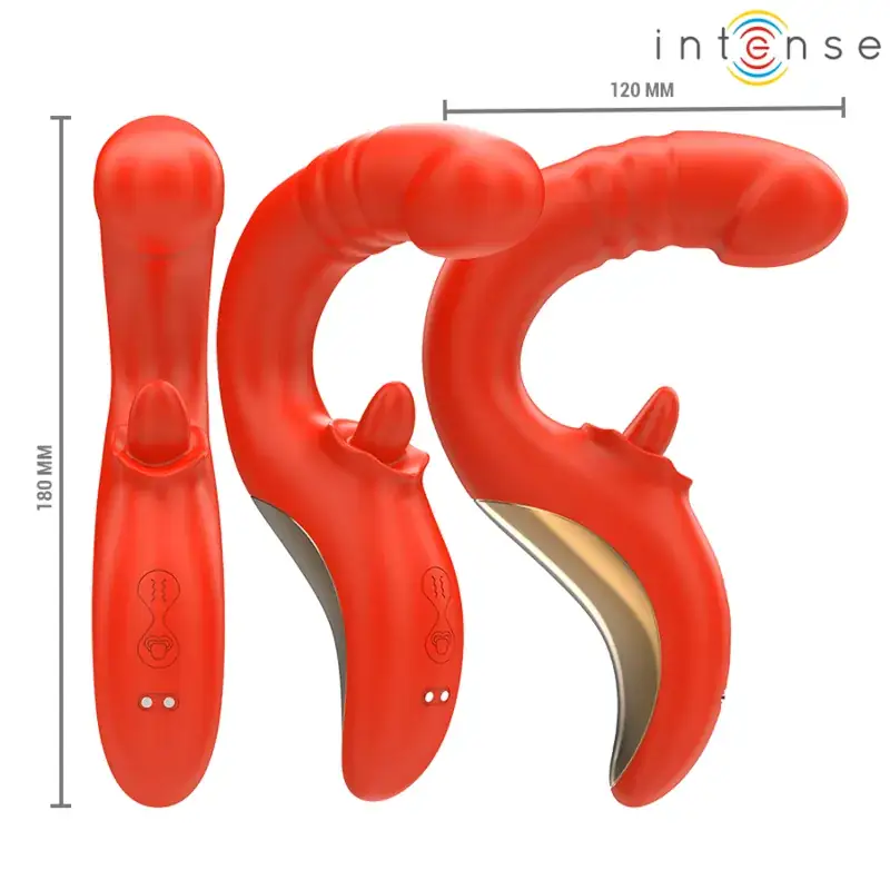 INTENSE - Paulina Vibrador & Estimulador en Forma de U Rojo - Imagen 3