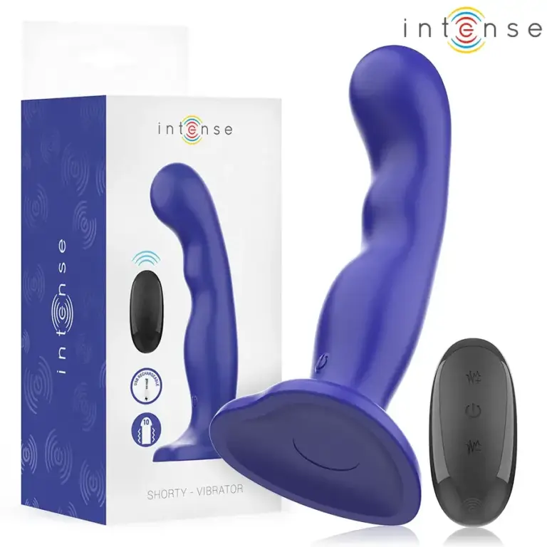 INTENSE - Shorty Vibrador con Ventosa Azul Control Remoto