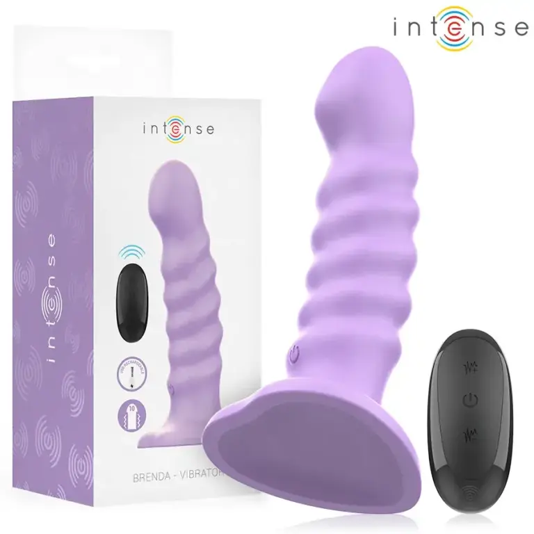 INTENSE - Vibrador Brenda Talla M Diseño en Espiral Morado con Control Remoto