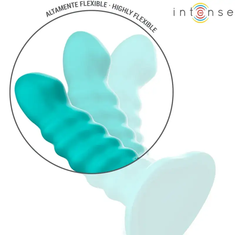 INTENSE - Vibrador Buffy Talla S Diseño en Espiral Azul con Control Remoto - Imagen 5