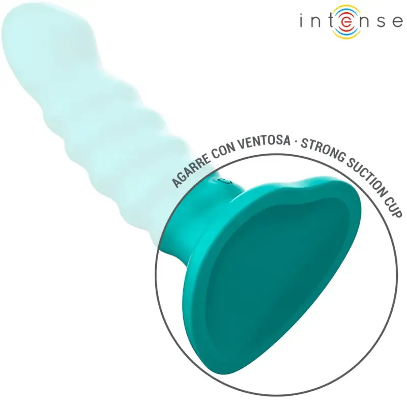 INTENSE - Vibrador Buffy Talla S Diseño en Espiral Azul con Control Remoto - Imagen 7