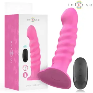 INTENSE - Vibrador CINDY Talla L Diseño en Espiral 10 Vibraciones Rosa Control Remoto