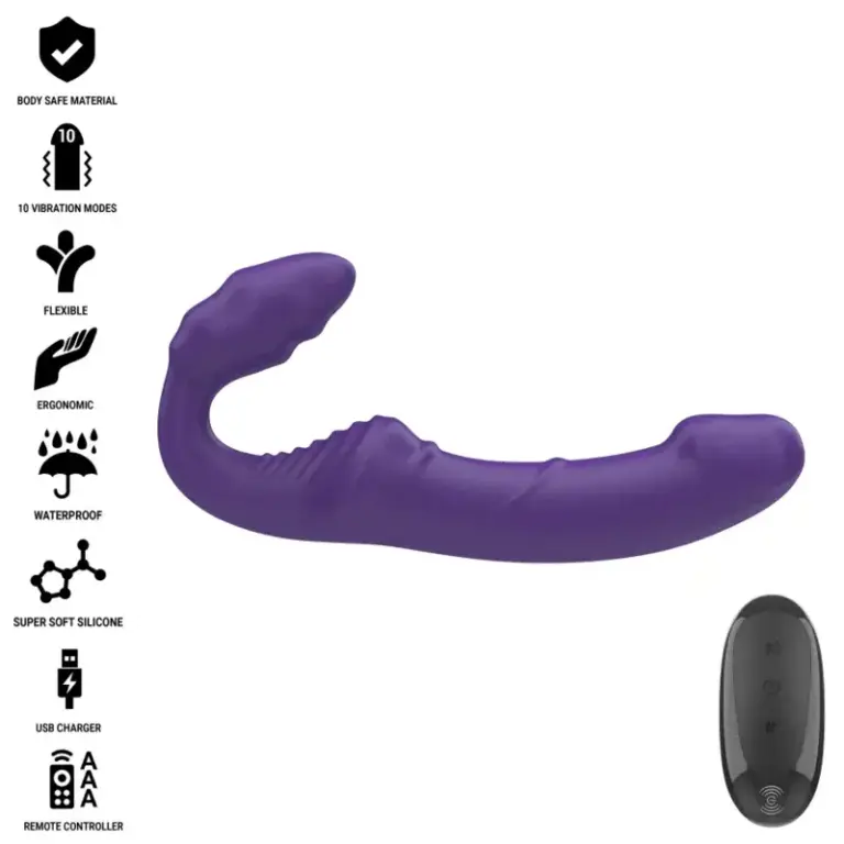 INTENSE - Vibrador Doble 20 cm Violeta Control Remoto