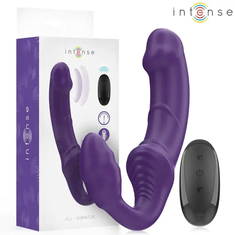 INTENSE - Vibrador Doble Control Remoto Violeta de 20 cm