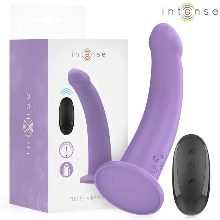 INTENSE - Vibrador EDDIE 17,5 cm con Control Remoto Morado
