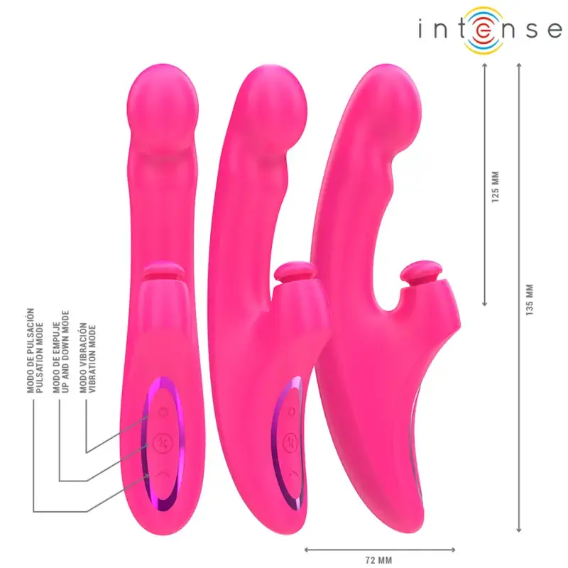 INTENSE - Vibrador multifunción 3 en 1 EMI de 13,5 cm en Rosa - Imagen 3