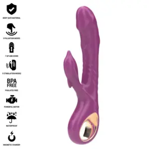 INTENSE - Vibrador multifunción con lengua estimuladora en forma de delfín morado