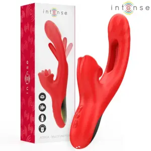 INTENSE - Vibrador multifunción Jessica 24.8 cm rojo para estimulación clitorial