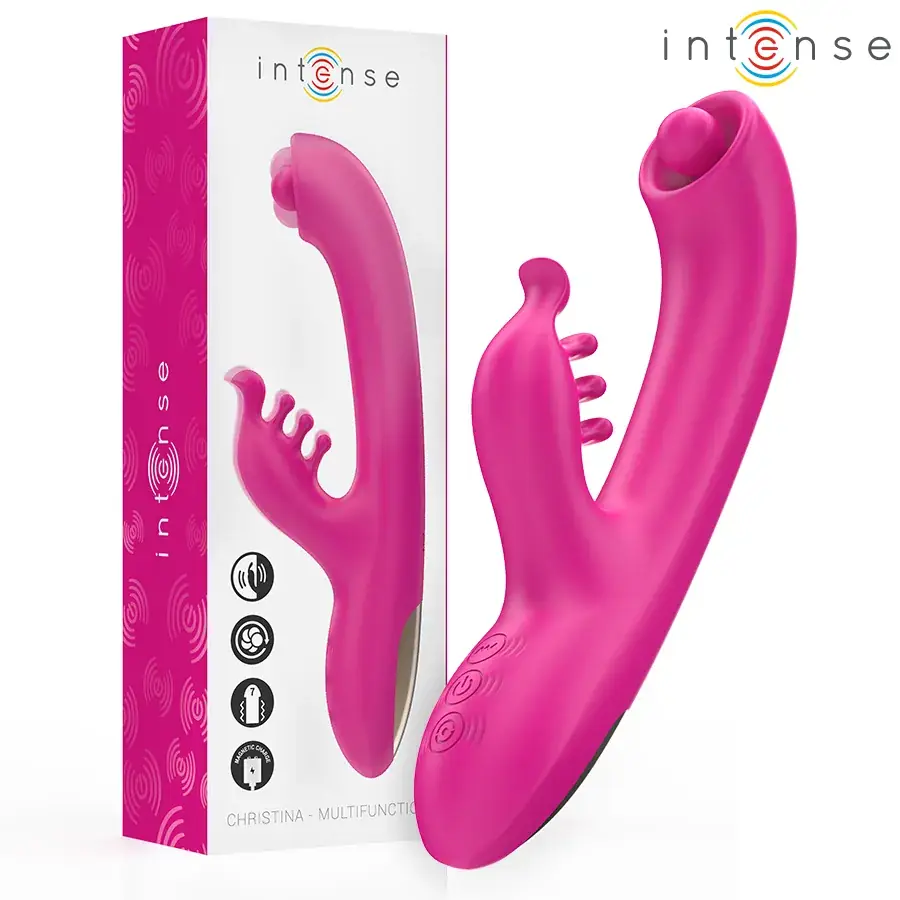 INTENSE - Vibrador multifunción rabbit rosa de 22.5 cm