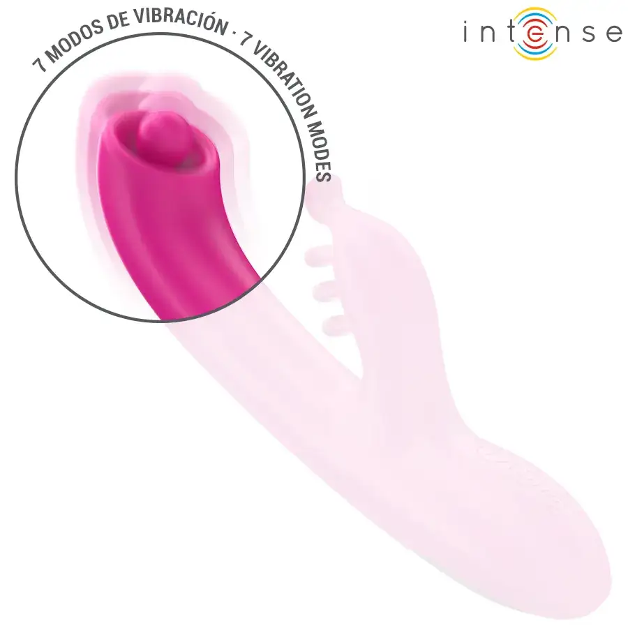INTENSE - Vibrador multifunción rabbit rosa de 22.5 cm - Imagen 4