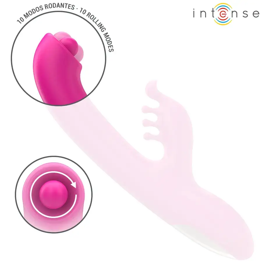 INTENSE - Vibrador multifunción rabbit rosa de 22.5 cm - Imagen 6