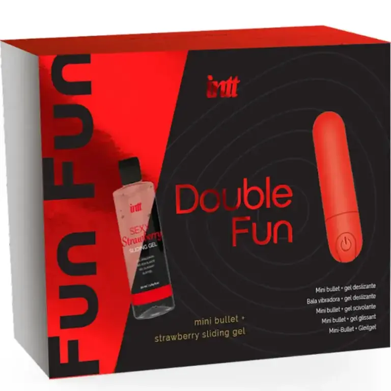 INTT RELEASES - Double Fun Kit con bala vibradora y gel de masaje fresa