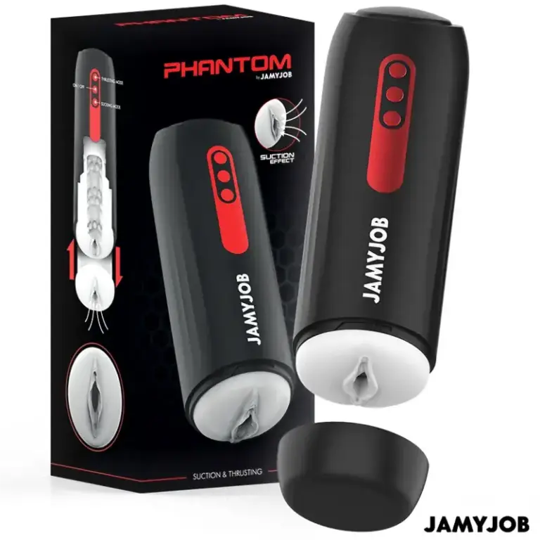JAMYJOB - Masturbador automático PHANTOM con 5 modos de succión y empuje