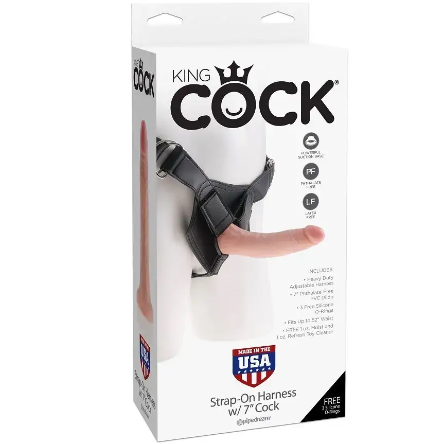 KING COCK - Arnés con pene realístico 17.8 cm para experiencias inolvidables - Imagen 4