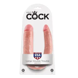KING COCK - Dildo Doble Penetración 17.8 cm Natural