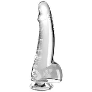 KING COCK - Dildo transparente con testículos de 15.2 cm para una experiencia única