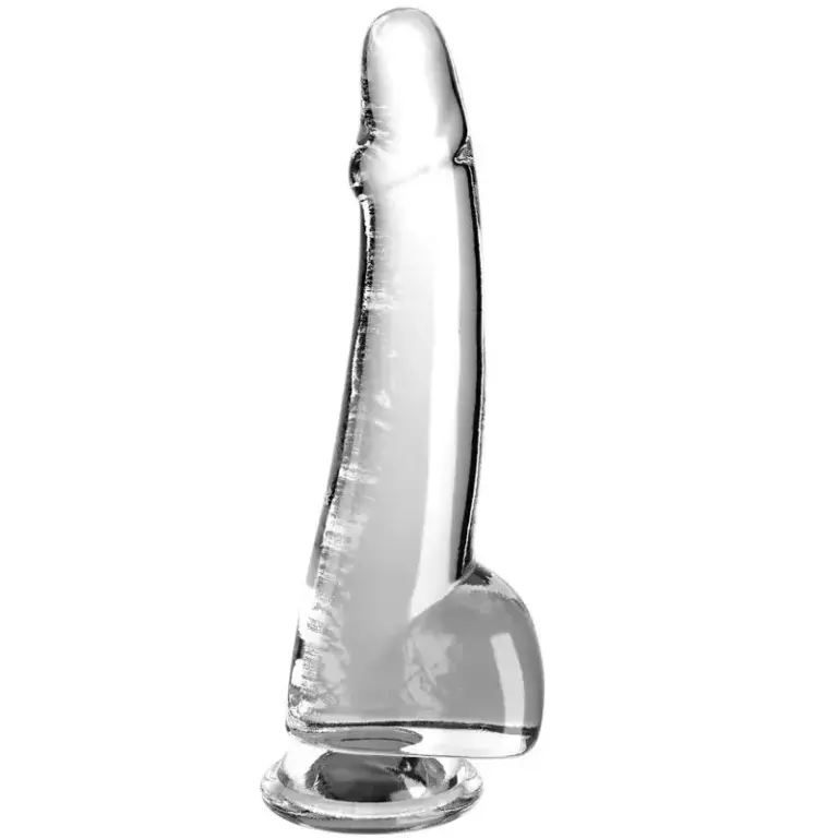 KING COCK - Dildo transparente con testículos de 19 cm
