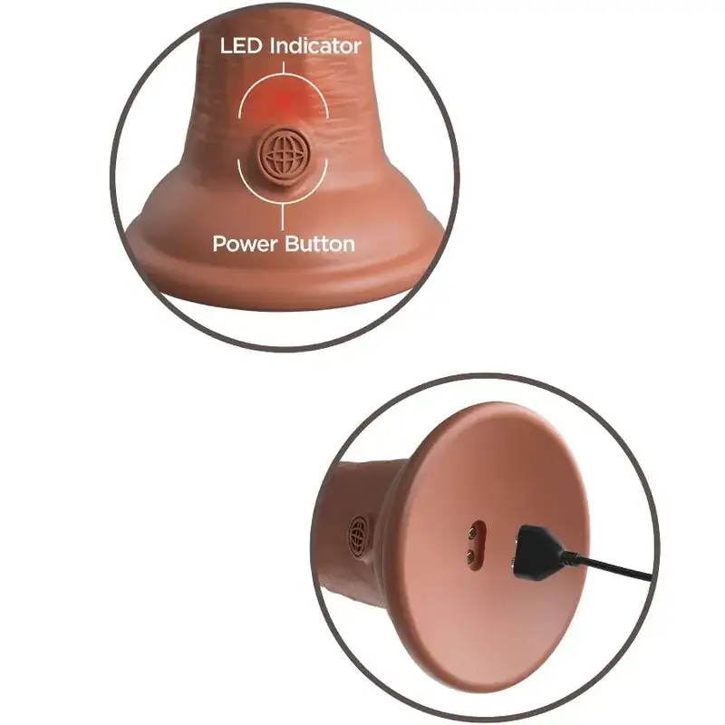 KING COCK - Élite Dildo Realístico Vibrador Caramelo de 15.2 cm - Imagen 3