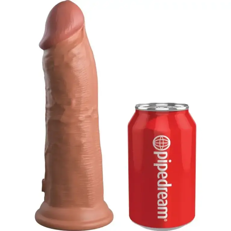 KING COCK - Élites Dildo Realístico Vibrador Caramelo 20.3 cm