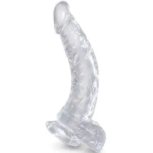 KING COCK - Pene Realista Curvado Transparente de 16.5 cm
