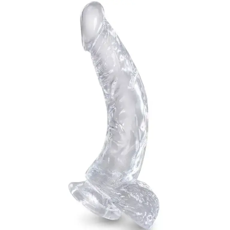 KING COCK - Pene Realista Curvado Transparente de 16.5 cm