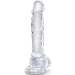 King Cock - Pene Realista Transparente 16.5 cm con Testículos