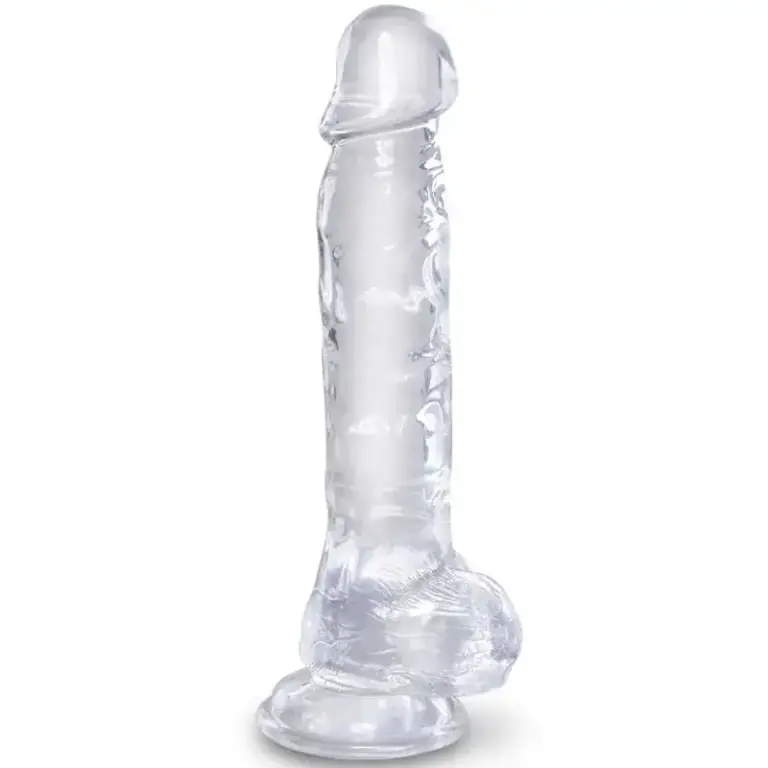 King Cock - Pene Realista Transparente 16.5 cm con Testículos