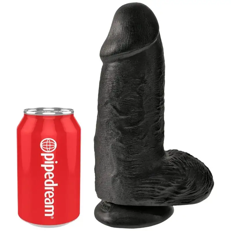KING COCK - Pene Realístico Chubby 23 cm Negro - Imagen 5