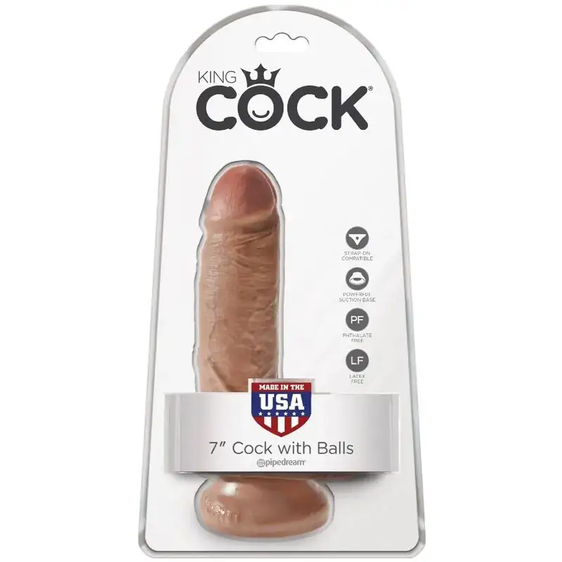 KING COCK - Pene Realístico con Testículos 13.2 cm Caramelo - Imagen 6