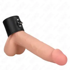 KINK - Anillo Pene Cuero con Cierre a Presión 18 x 5 cm - Control y Estilo