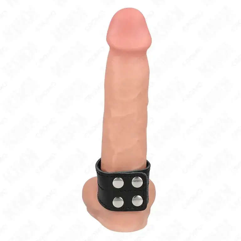 KINK - Anillo Pene Cuero con Cierre a Presión 18.5 x 3.3 cm - Placer y Control