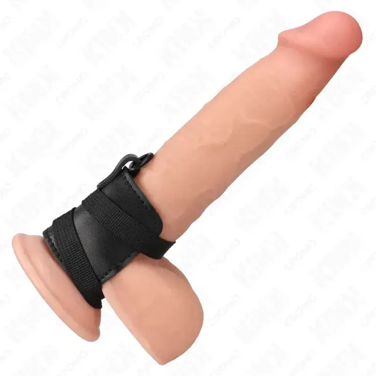 KINK - Anillo Pene Cuero con Correas Ajustables para Placer y Control