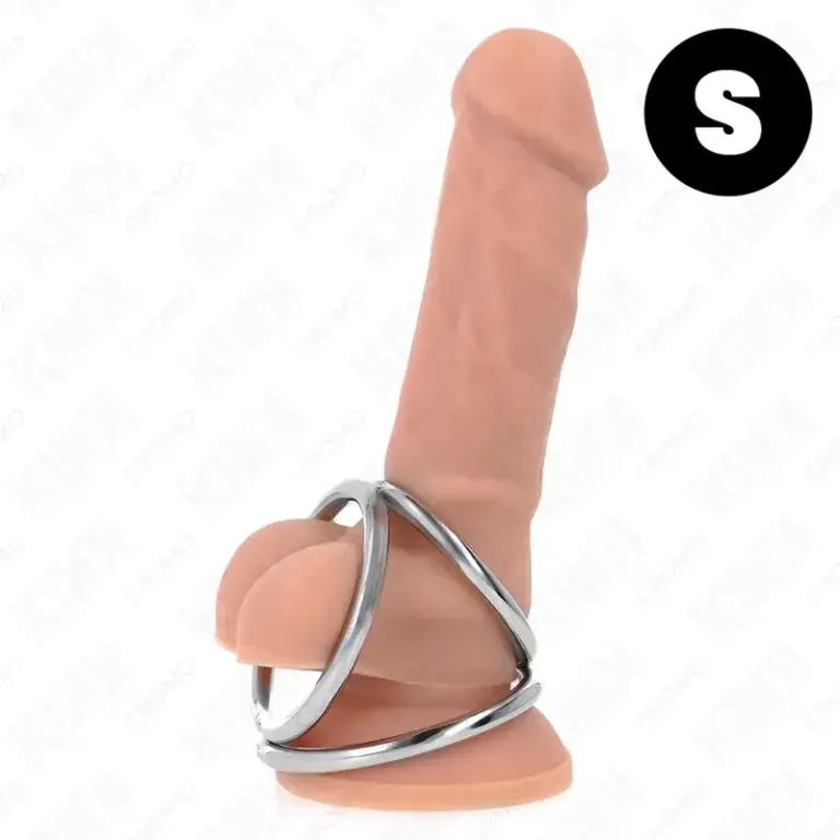 KINK - Anillo Pene Triple Metal Cromado 3.2 cm a 4.5 cm