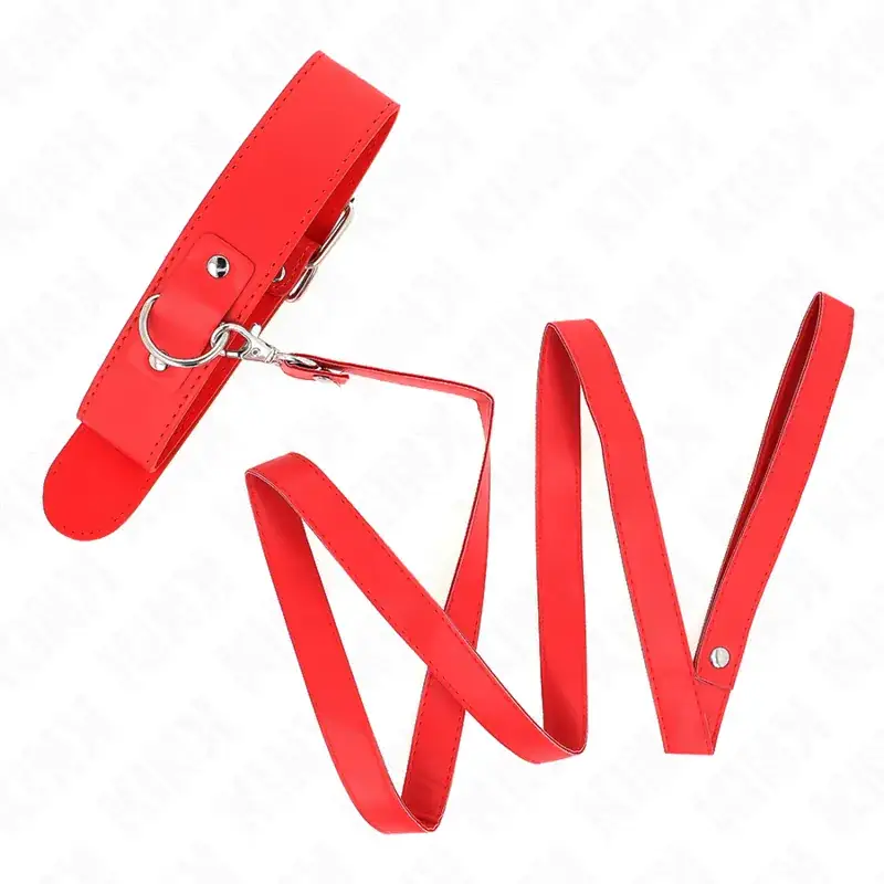 KINK - Collar con Correa 116 cm Fino Rojo Ajustable - Imagen 2