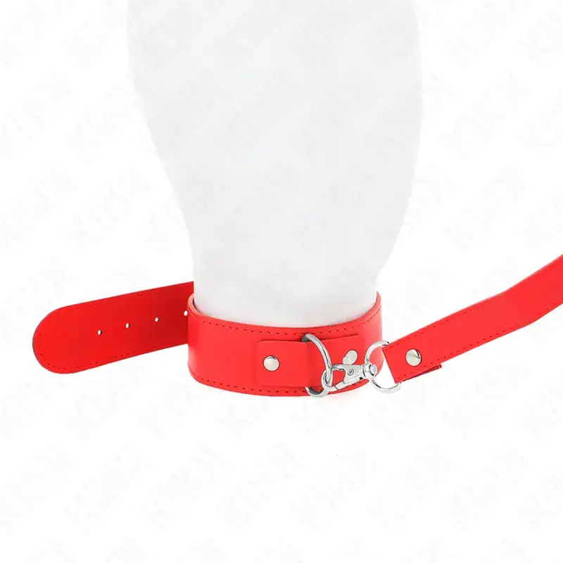 KINK - Collar con Correa 116 cm Fino Rojo Ajustable - Imagen 5
