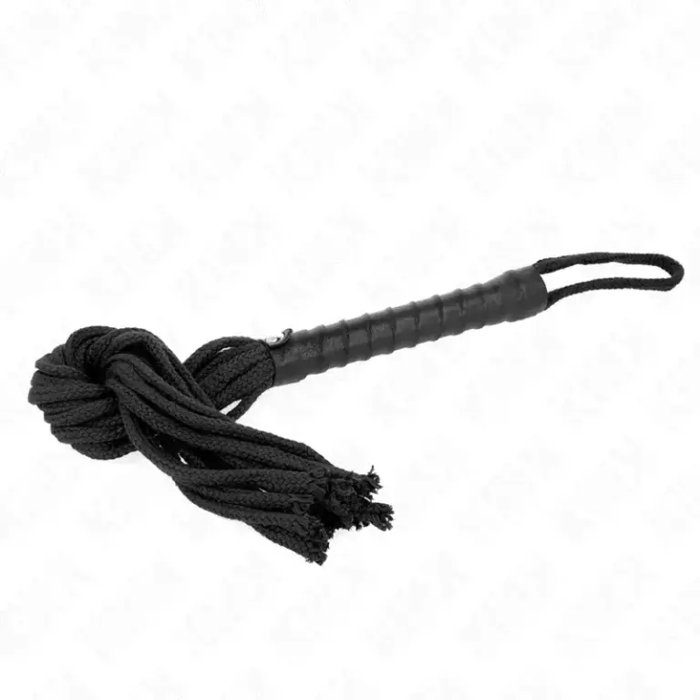 KINK - Látigo de Cuerda Negro 56 cm para Placer y Control