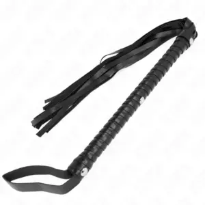 KINK - Látigo de Mango Largo 60 cm para BDSM y Placer Erótico