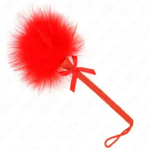 KINK - Masajeador de Cuerda de Nailon con Plumas y Lazo Rojo 25 cm