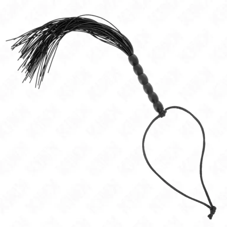 KINK - Mini látigo de silicona con agarre 6 bolas negro 26 cm