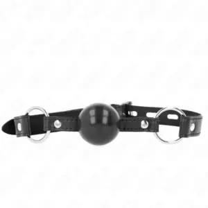 KINK - Mordaza de Bola 4 cm TPE Negro 60x2 cm para BDSM