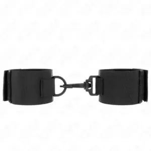 KINK - Muñequera Nylon Negro para BDSM y Control