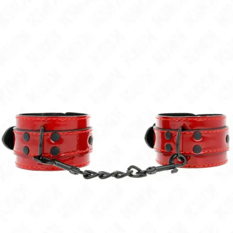 KINK - Muñequera Rojo Oscuro 23 x 5 cm para BDSM