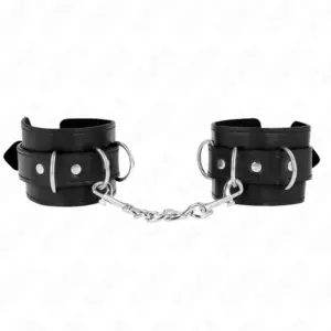 KINK - Muñequeras con 3 Anillas en D Ajustables Negras