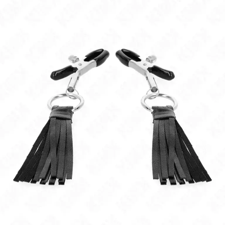 KINK - Pinzas para pezones con borlas de polipiel 6 cm