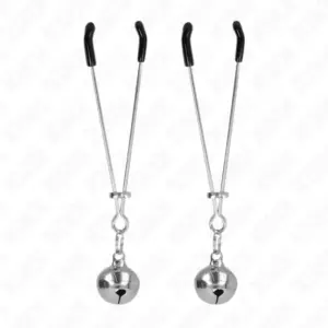 KINK - Pinzas para Pezones Fina con Cascabel Plateado 7 cm