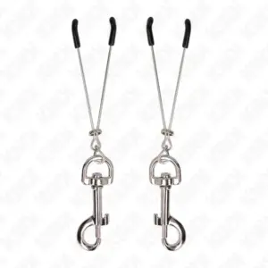 KINK - Pinzas para Pezones Fina con Gancho Plateado 7 cm